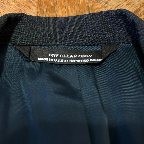 Vintage Jacket Blue Plaid 100% Wool Blazer John Alexander for Foleys 42R X 36W - Picture 3 of 10